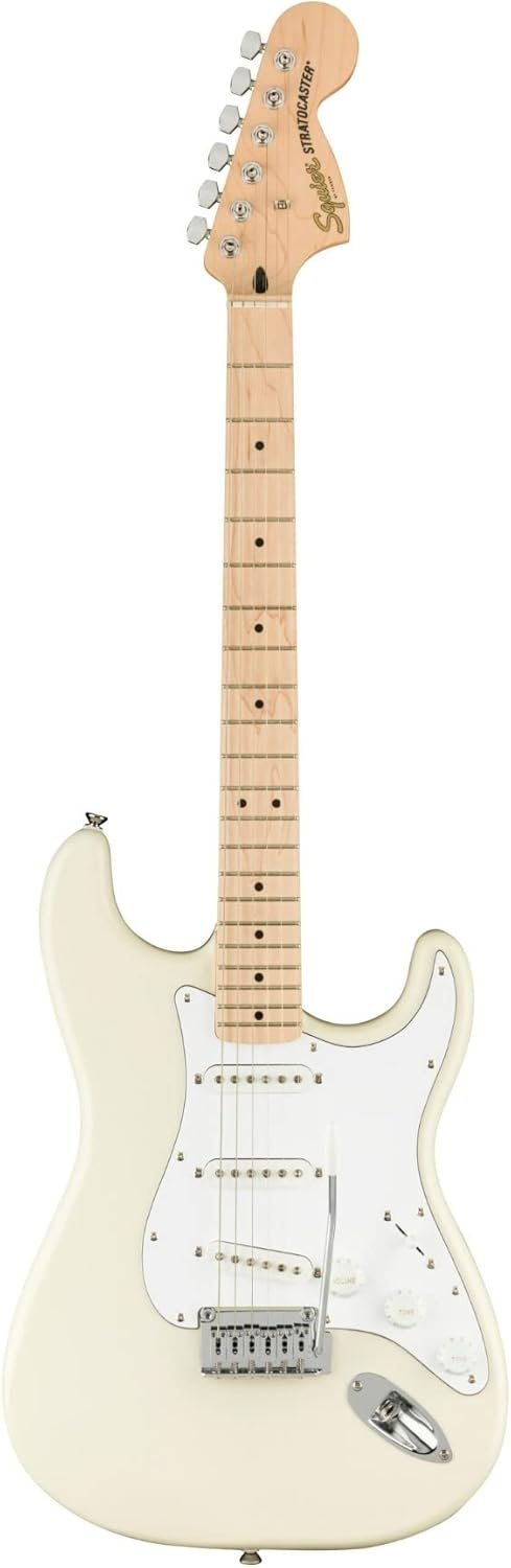 51hrmqVwuUL._AC_SL1500_ Fender Squier Affinity Stratocaster Electric Guitar Review Olympic White Maple Fingerboard