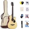 6135zJK9aJL._AC_SL1100_ Lankro 38 Inch Acoustic Guitar A10 Review Perfect Beginner Kit with Complete Accessories