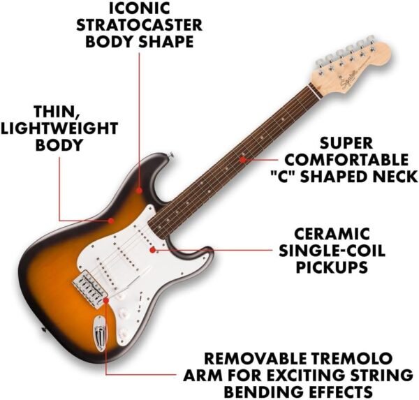 61HBXIxE5L._AC_SL1024_-2 Fender Squier Stratocaster Electric Guitar Review Perfect for Beginners with Classic Rock Tones