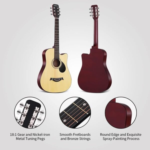 61HTSkUcMmL._AC_SL1100_ Lankro 38 Inch Acoustic Guitar A10 Review Perfect Beginner Kit with Complete Accessories