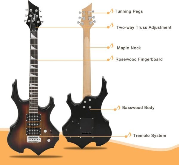 61R6dbYR8eL._AC_SL1500_ Glarry Burning Fire Electric Guitar Review Perfect Beginner Kit with Accessories