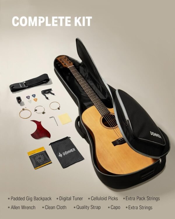61YjN8o9bCL._AC_SL1500_ Donner DAG-1C Acoustic Guitar Review Beginner Bundle with Accessories and Rich Sound Quality