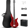 Ktaxon Electric Bass Guitar KT-IB-555 review with 20 Watt amplifier and PJ pickups