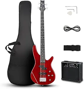 61oEl0a-hgL.__AC_SX300_SY300_QL70_FMwebp_ Ktaxon Electric Bass Guitar KT-IB-555 review with 20 Watt amplifier and PJ pickups
