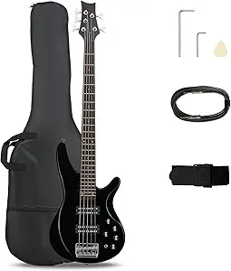 61pXdPczNbL.__AC_SX300_SY300_QL70_FMwebp_ Ktaxon 5 String Electric Bass Guitar Review Full Size Kit for Beginners