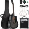 711PqyTm8kL._AC_SL1500_ Review of GLARRY AEG-Black-70 Acoustic Electric Guitar Beginner Kit with Amp and Accessories