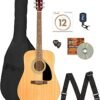 Fender FA-115 Dreadnought Acoustic Guitar review perfect for beginners with full accessory bundle