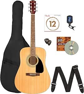 714BHUoEPjL.__AC_SX300_SY300_QL70_ML2_ Fender FA-115 Dreadnought Acoustic Guitar review perfect for beginners with full accessory bundle