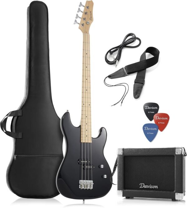 714EGVrcH7L._AC_SL1500_ Review of Davison Guitars Full Size Electric Bass Guitar for Beginners