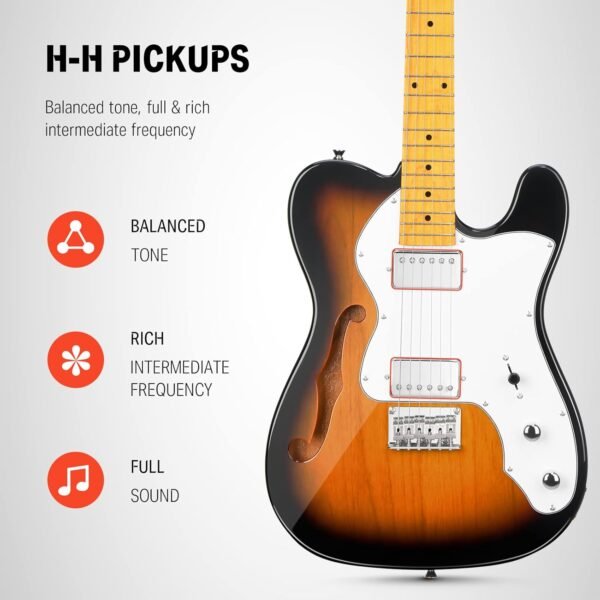 716floM7vEL._AC_SL1500_ Donner 39 Inch Jazz Electric Guitar Review Warm Tone and Modern Sound