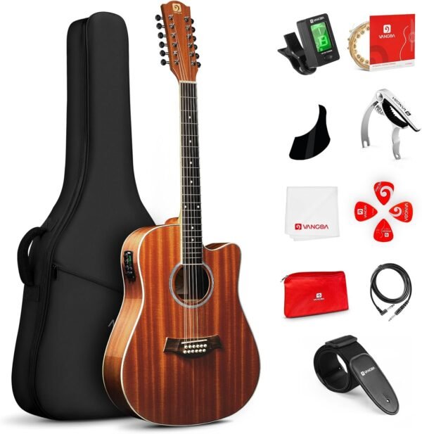 7198FJwgK2L._AC_SL1500_-1 Vangoa 12 String Guitar Acoustic Electric Review Best for Beginners and Intermediate Players