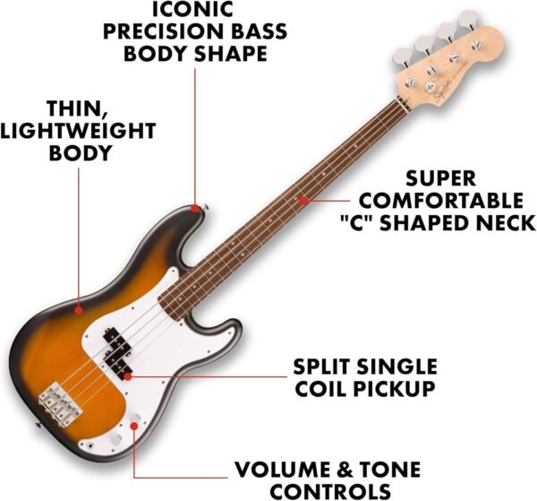 71CKNFezV0L._AC_SL1500_ Fender Squier Precision Bass Guitar review Beginner’s Ideal Pick with Punchy Tone