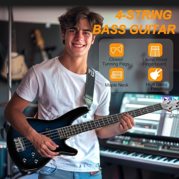 71DrE0sZDbL._AC_SL1500_ Ktaxon 4 String Electric Bass Guitar Review Full Size Beginner Kit Insights