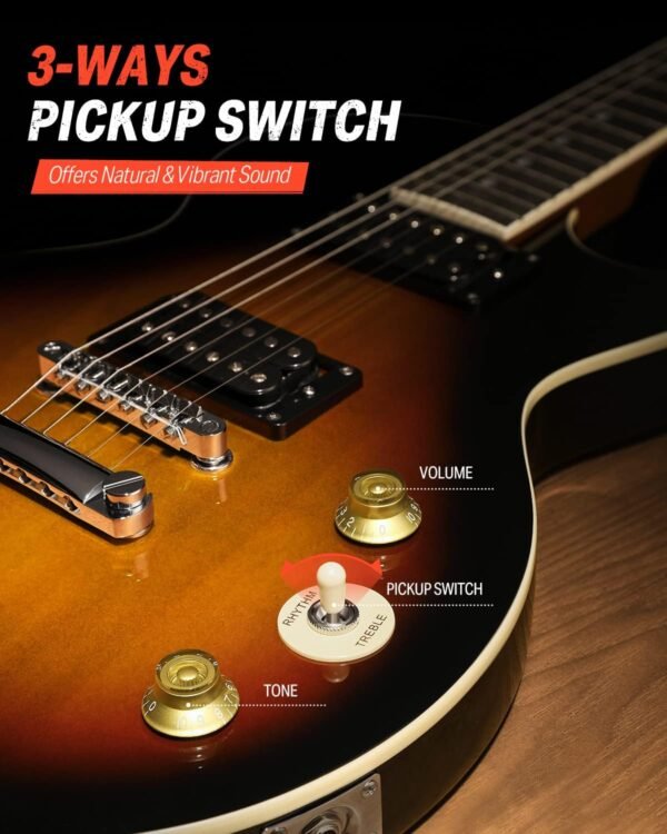 71Kqh1ldt6L._AC_SL1500_-1 Donner LP Electric Guitar Review Solid Body Beginner Kit Sunburst DLP-124S