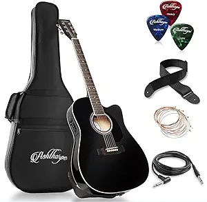 71TpIweSXML.__AC_SX300_SY300_QL70_FMwebp_ Ashthorpe Thinline Acoustic-Electric Guitar Review Full-Size Cutaway Design and Premium Sound