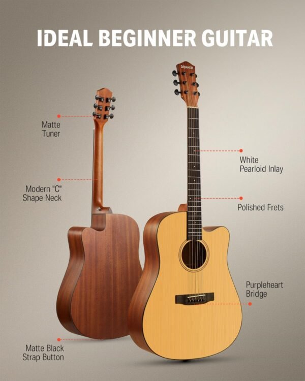 71VmFft1nML._AC_SL1500_ Donner DAG-1C Acoustic Guitar Review Beginner Bundle with Accessories and Rich Sound Quality