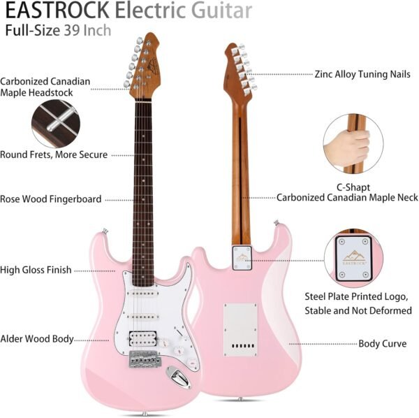 71bMZ1vwrGL._AC_SL1500_ EASTROCK Electric Guitar 39" Review Full Beginner Kit with Amp and Accessories