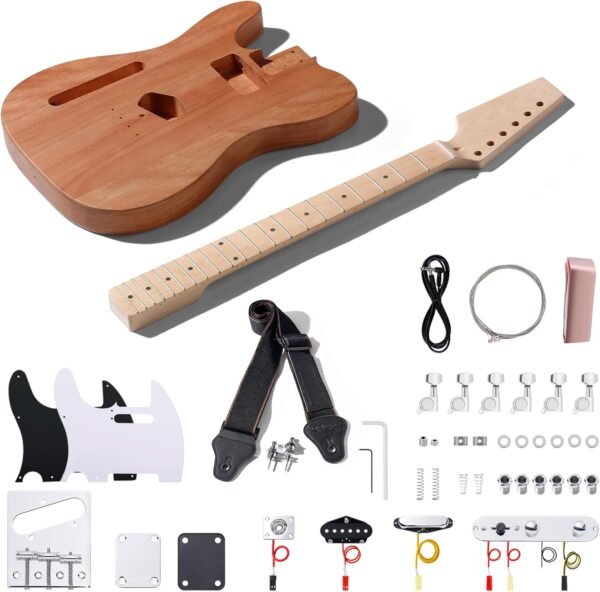 71bfwGKD02L._AC_SL1500_ Leo Jaymz DIY TL Lefthand Electric Guitar Kit Review Mahogany Body Maple Neck