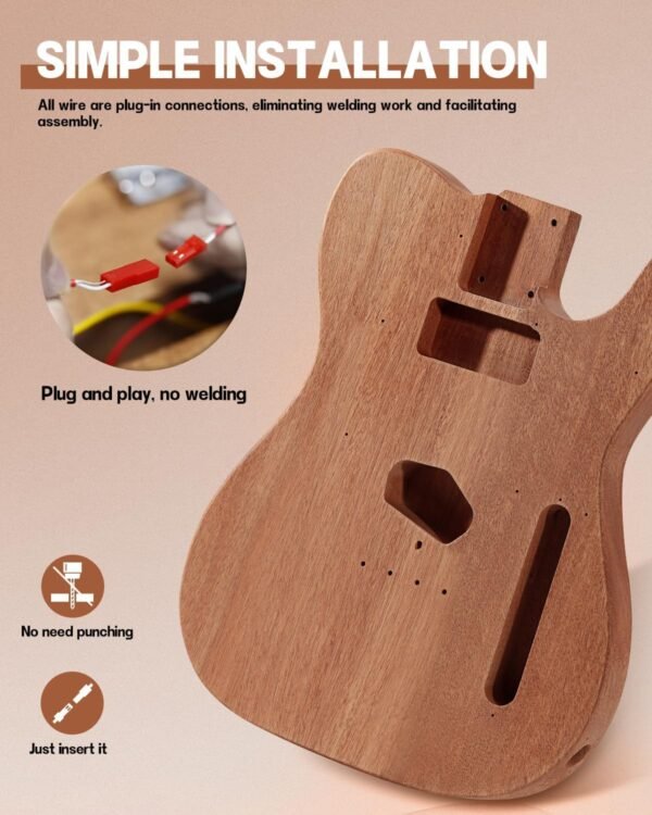 71dSDbqDL._AC_SL1500_ Leo Jaymz DIY Electric Guitar Kit Review Mahogany Body Maple Neck Detailed Analysis