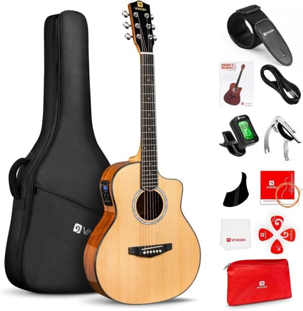 71eCqDKkpEL._AC_SL1500_ Vangoa 3/4 Acoustic Electric Guitar VJ100E review for Beginners and Travel Use