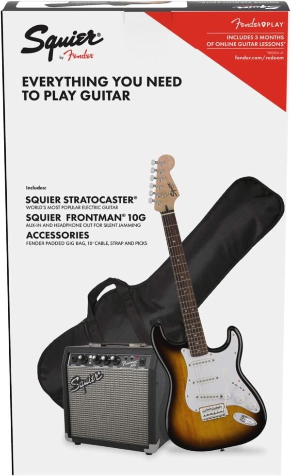 71jjt94DgwL._AC_SL1500_ Fender Squier Stratocaster Electric Guitar Pack Review Brown Sunburst for Beginners