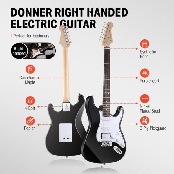71kel4TMCGL._AC_SL1500_ Donner DST-100B Electric Guitar Review Complete Beginner Kit with Amplifier and Accessories
