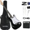 71nCZ0A-TLL._AC_SL1500_ SAYHA Electric Guitar Review Solid Full-Size Beginner Kit with HSS Pickups and Amp