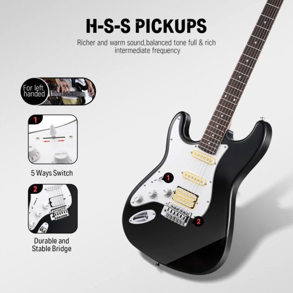 71njMDKHCSL._AC_SL1500_-1 Donner 39 Inch Left-Handed Electric Guitar Review Beginner-Friendly Full-Size Kit with Amplifier