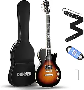 71qzKtDaSwL.__AC_SX300_SY300_QL70_FMwebp_-1 Donner LP Electric Guitar Review Solid Body Beginner Kit Sunburst DLP-124S