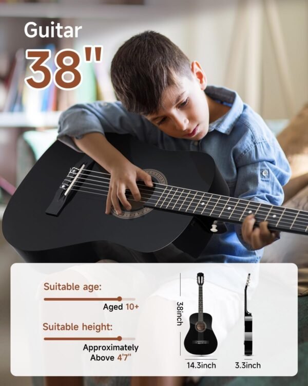 71rER7u1RlL._AC_SL1500_ Moukey 38 Inch Acoustic Guitar Review Perfect for Beginners with Complete Starter Kit