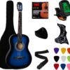 71tBIm05A7L._AC_SL1500_ YMC 38" Blue Acoustic Guitar Beginner Package Review with Accessories and Tuner
