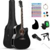71vmgKueV6L._AC_SL1500_ Moukey MK3000 Acoustic Guitar Review Best Beginner Full-Size Steel-String Guitar Black