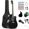 71vmgKueV6L.__AC_SX300_SY300_QL70_FMwebp_ Moukey MK3000 Acoustic Guitar Review Best Beginner Full-Size Steel-String Guitar Black