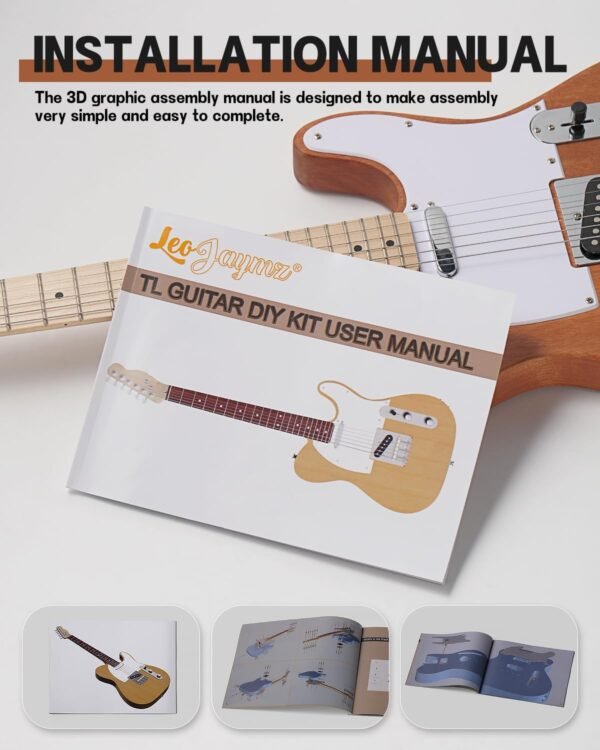 71wTZwJGd7L._AC_SL1500_ Leo Jaymz DIY Electric Guitar Kit Review Mahogany Body Maple Neck Detailed Analysis