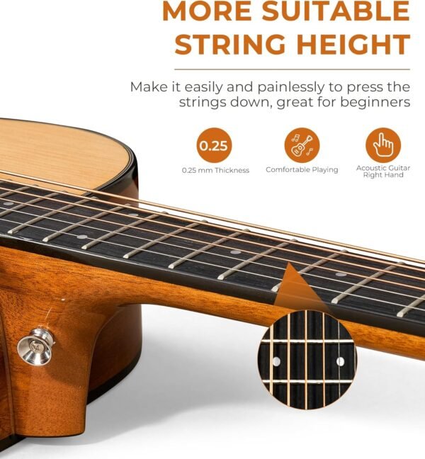 81-Au-MB8aL._AC_SL1500_ Vangoa 3/4 Acoustic Guitar Review Best Beginner Kit with Spruce Top and Accessories