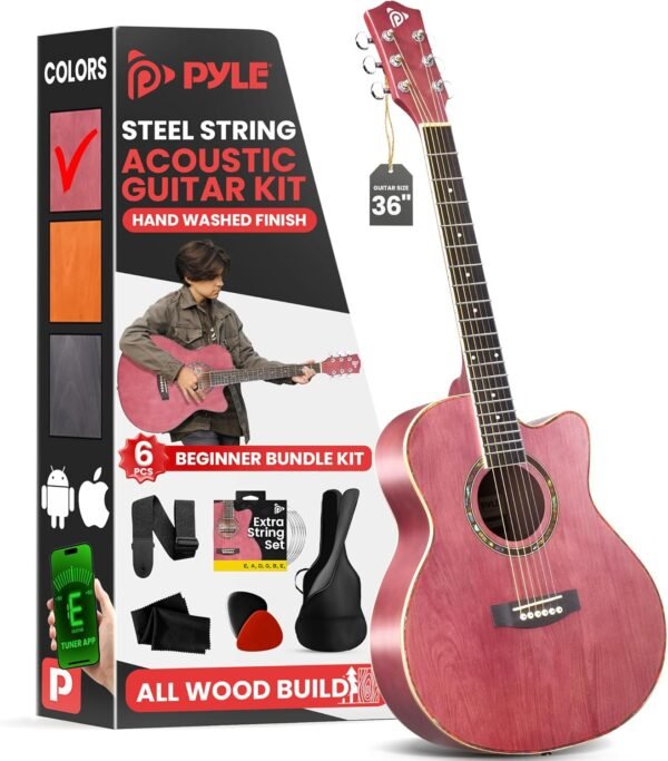 81-VRw-XYeL._AC_SL1500_ Pyle Acoustic Guitar Kit Review Perfect for Beginners with 36-Inch Junior Size