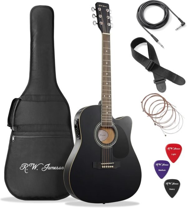 81-rr0kfEEL._AC_SL1500_ Review of the R.W. Jameson Thinline Acoustic Electric Guitar for Beginners and Pros