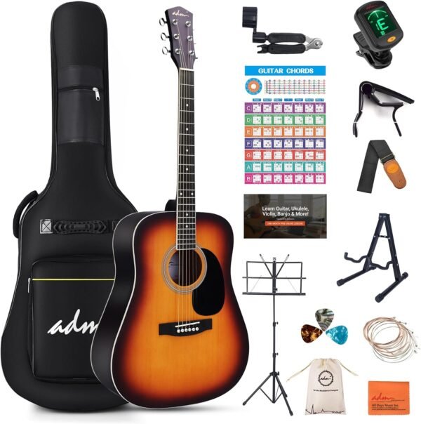 818KYwBxQiL._AC_SL1500_ ADM Dreadnought Acoustic Guitar Kit Review Perfect for Beginners with Complete Starter Bundle