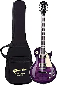 81AwP-gFoLL.__AC_SX300_SY300_QL70_FMwebp_ Grote Solid Body Electric Guitar LPYS-006 Review Purple Finish and Gigbag Accessory