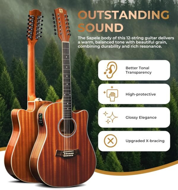 81F3LmbUOFL._AC_SL1500_-1 Vangoa 12 String Guitar Acoustic Electric Review Best for Beginners and Intermediate Players
