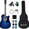 81FYpX68mL._AC_SY300_SX300_ Review of Joymusic 38 Inch Acoustic Guitar Kit for Beginners Blueburst