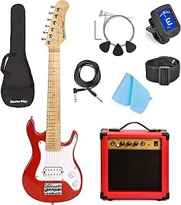 81QY5JWr0XL.__AC_SX300_SY300_QL70_ML2_ Review of Master Play 30 Inch Electric Guitar Starter Kit for Beginners