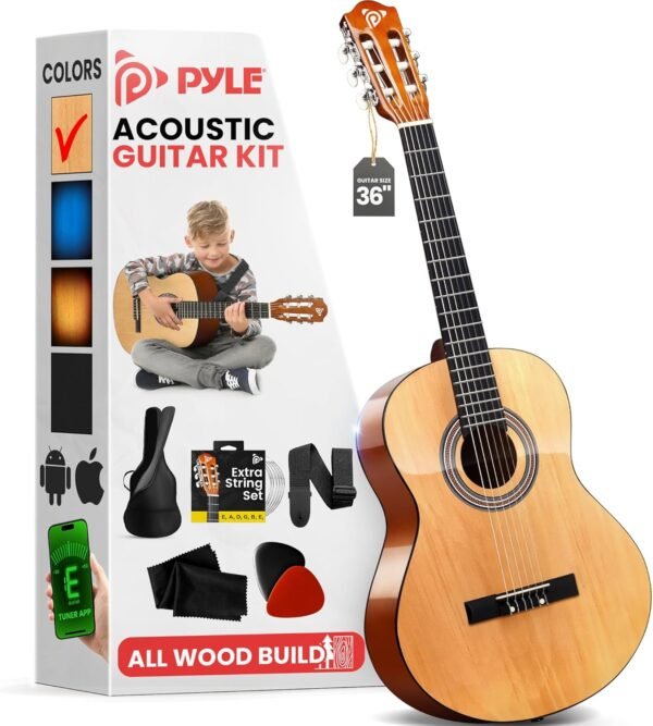 81R-IbUZkLL._AC_SL1500_ Pyle Beginner Acoustic Guitar Kit Review Perfect for Kids and New Players