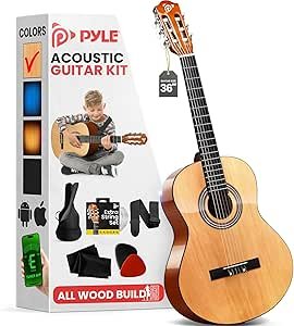 81R-IbUZkLL.__AC_SX300_SY300_QL70_ML2_ Pyle Beginner Acoustic Guitar Kit Review Perfect for Kids and New Players