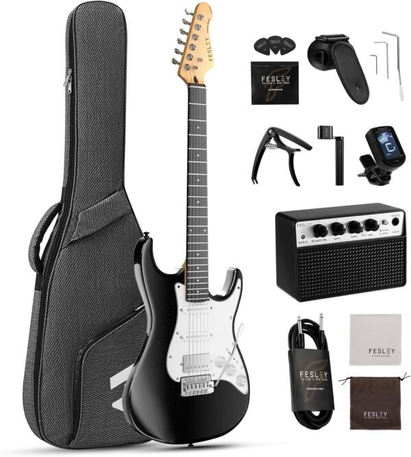 81WqeA05JbL._AC_SL1500_ Fesley 39 Inch Electric Guitar Review Beginner Kit with Amplifier and Accessories