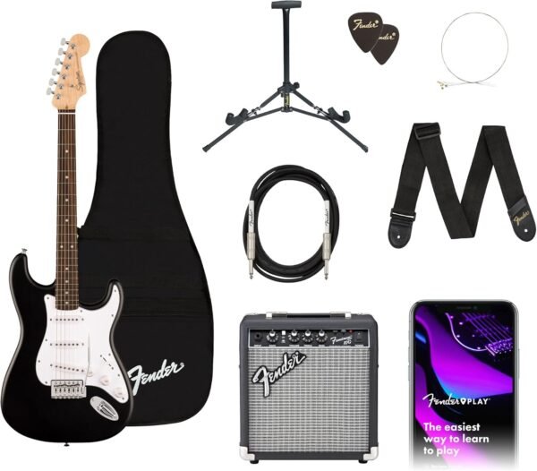 81hXIv1nZrL._AC_SL1500_ Fender Squier Stratocaster Electric Guitar Kit Review Perfect for Beginners with Frontman Amp