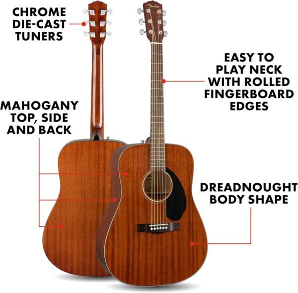 81lQT9IKZL._AC_SL1500_-1 Fender CD-60S Acoustic Guitar Review Mahogany Design and Sound Quality Tested