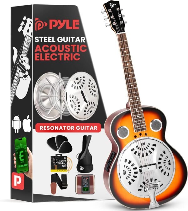 81lWOYgsM0L._AC_SL1500_ Pyle Acoustic Electric Guitar PGA500BR review exploring sound, design, and beginner-friendly features