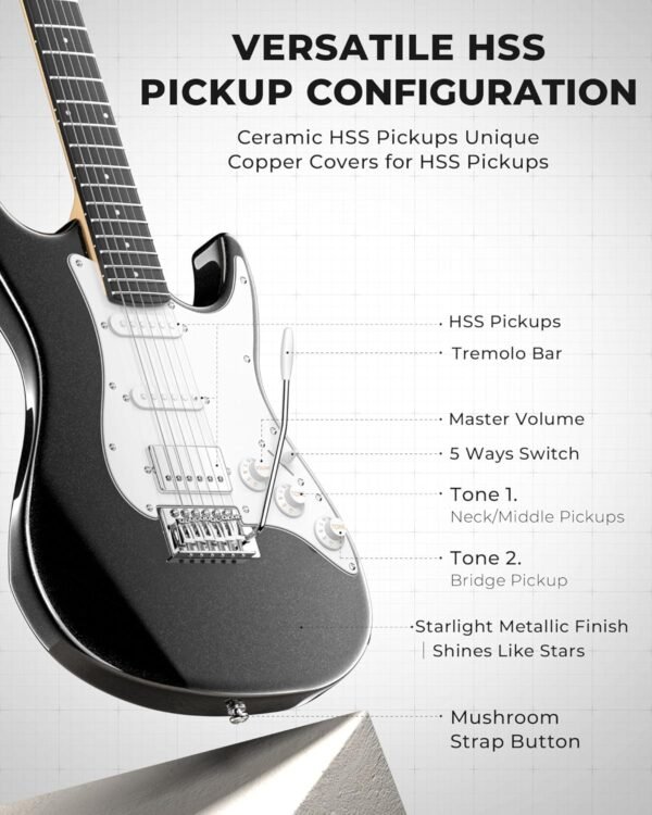81v1TLYVmyL._AC_SL1500_ Fesley 39 Inch Electric Guitar Review Beginner Kit with Amplifier and Accessories