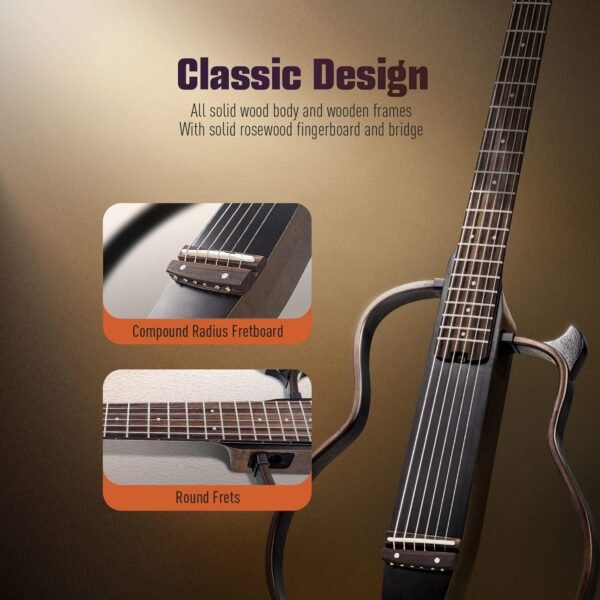 81z7Bftg4yL._AC_SL1500_ SONICAKE Travel Guitar QGT-01 review Solid Mahogany Portable Acoustic-Electric Guitar Features